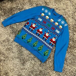 NWOT George Blue Christmas sweater with lights. Watch the video ~